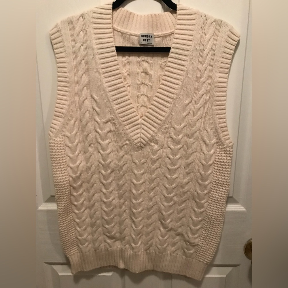 Sunday Best Ivory Knit Sweater Vest